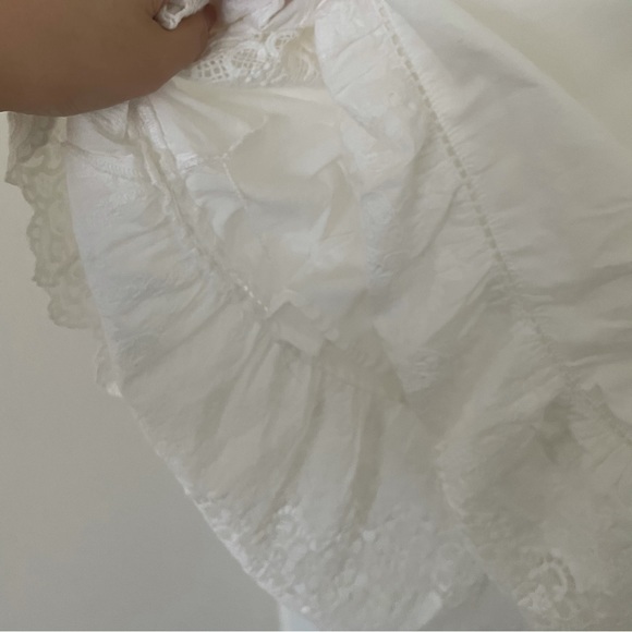 Heavily embroidered, off the shoulder 100% cotton white midi dress - Picture 6 of 7